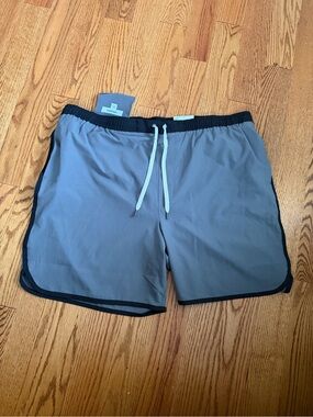 Sonoma Gray Swim Trunks with Black Trim